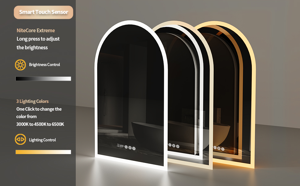 LUVODI MIROIR SALLE DE BAIN LED OVALE MURAL