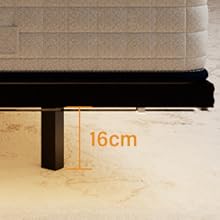 Le diagramme de mesure montrant une spécification de 16 cm de hauteur, semble être le détail de l'élévation du meuble ou de l'appareil