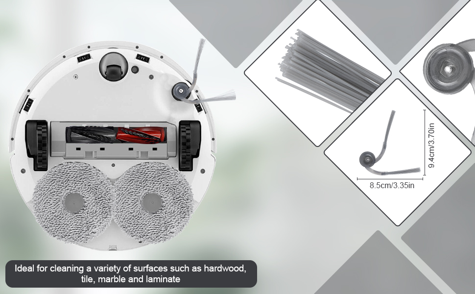 Heykewi 8 PCS Brosses Latérales Pièces De Rechange pour Roborock Qrevo Curve/ Qrevo Curv/Qrevo Edge