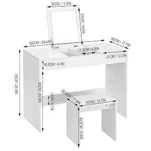 dressing table with stool