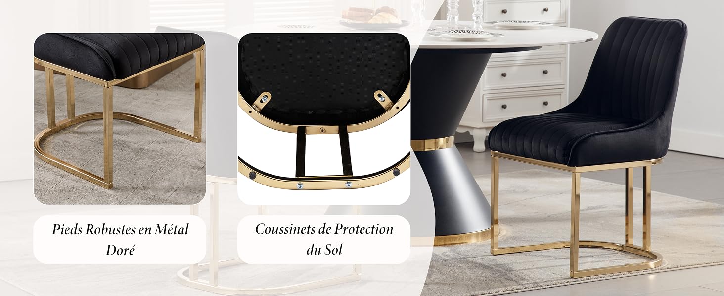 Chaise de Salle à Manger en velours