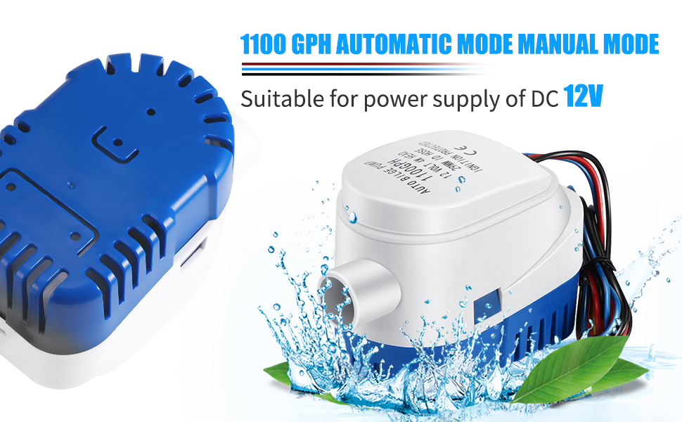 Bomba de escala automática, 1100 GPH Bomba automática de puente