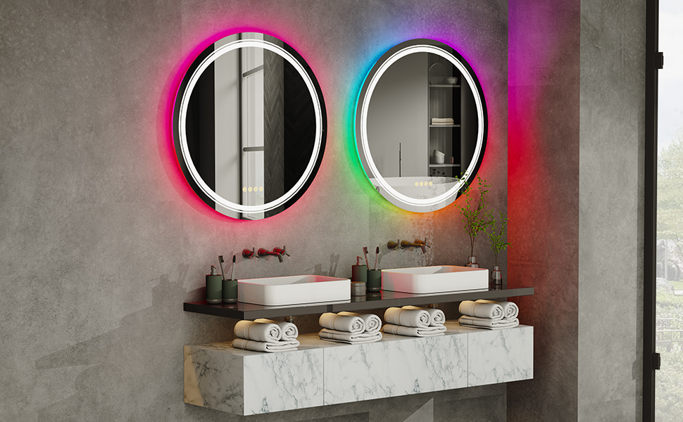 Specchio da bagno con Led Luce RGB