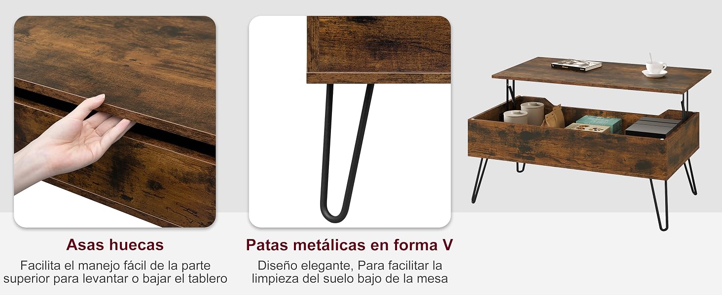Mesa de centro elevable