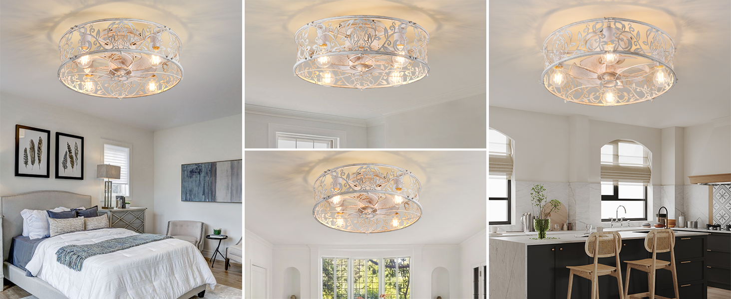 ceiling fan for kitchen，small ceiling fans with lights and remote，farm house ceiling fan