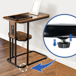 end table with 4 adjustable footpads