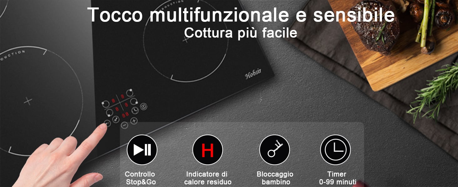 Hobsir Piano Cottura Induzione 4 Fuochi