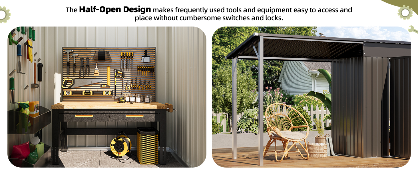 Before and after images of a room transformation, showing indoor-outdoor living space with curtains and furniture