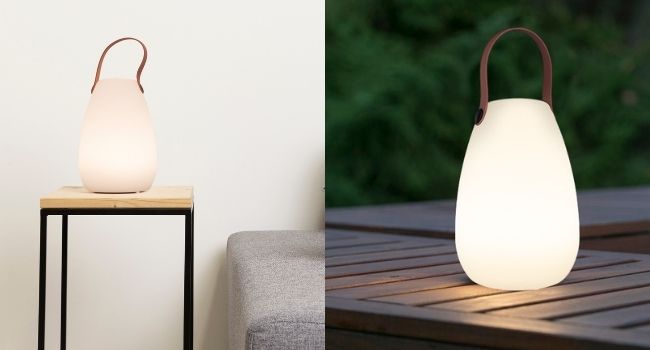 Lampe Smartwares OOO-50002 dans un salon et dans un jardin