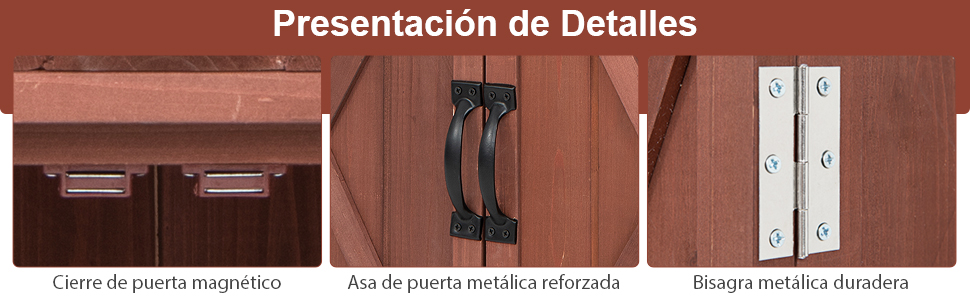 Armario de Almacenamiento de Madera para Jardín