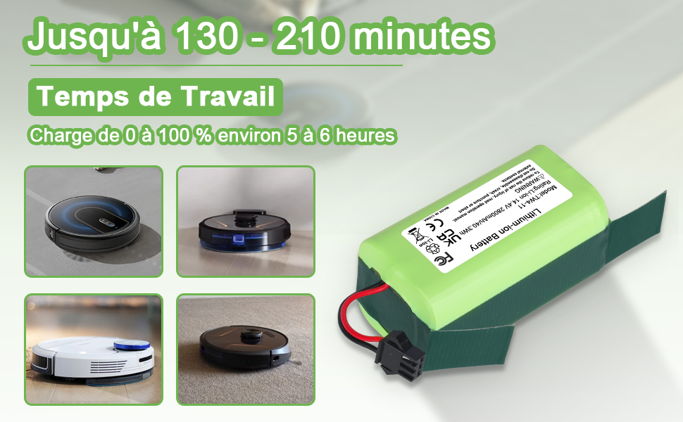 Li-ION Batterie de Remplacement pour Ecovacs Deebot N79 N79S DN622, Eufy RoboVac 11, 11S, 11S Max