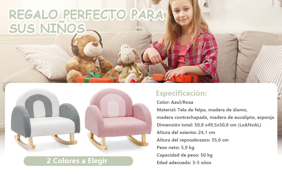 Sillón Infantil Sillón Para Niños De 3-5 Años Carga 50 Kg Rosa