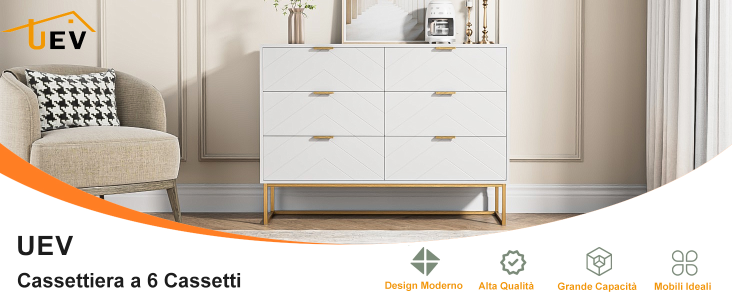 cassettiera a 6 cassetti