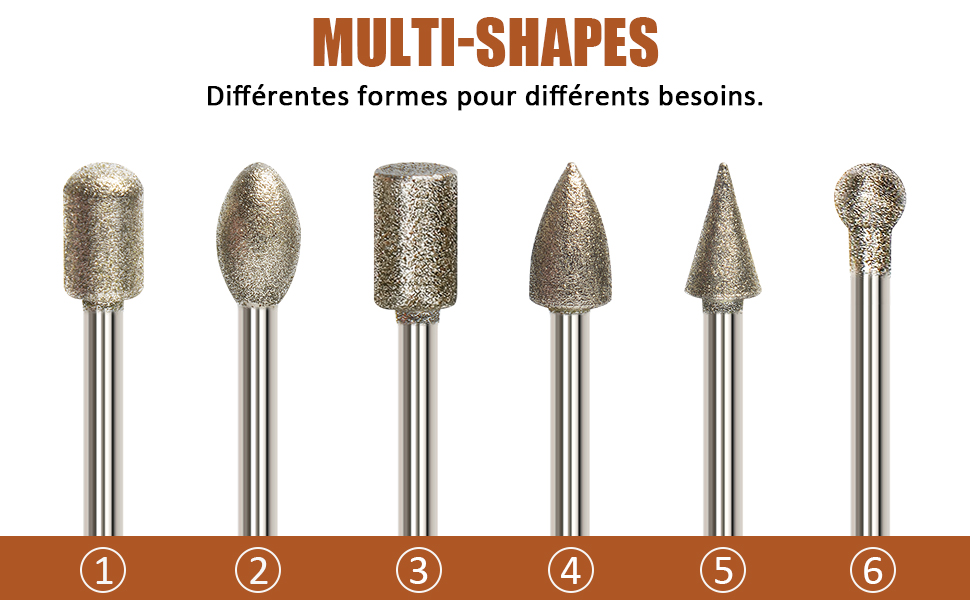 Jeu de fraises diamantées pour la sculpture de la pierre