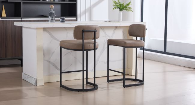 Series of images showing modern minimalist interior spaces with clean lines, featuring light-colored flooring and contemporary furniture.