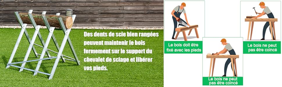 Chevalet De Scie Pour Tronçonneuse - 3 /4Plis,Chevalet De Sciage Pliable 150 Kg Métal Zingué Jardin Dents Porte-bûches Support De Coupe Tréteau De Sciage (84 * 80 * 80cm (trois Colonnes