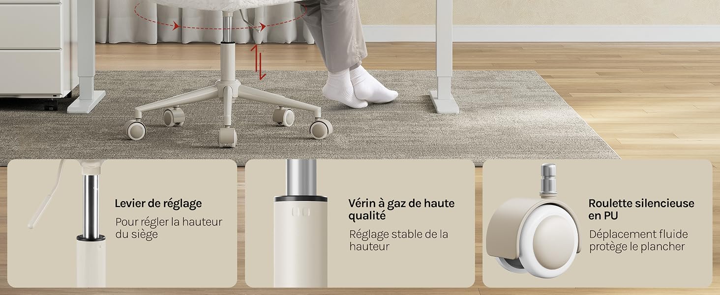 Le texte indique « Ludzie dő mauche » et les spécifications du produit. Trois produits de parfum d'intérieur présentés : un distributeur de désodorisant cylindrique, un diffuseur sphérique blanc rond et un flacon pulvérisateur sur un sol en bois clair avec un tapis.