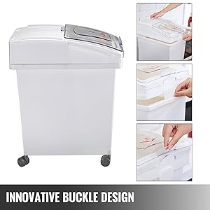 VEVOR Bo?te De Stockage De Riz, Bacs à Farine De Céréales Sur Roulettes, 2PCS (25L) 12 Boîte de Stockage de riz