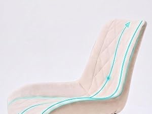 Profil latéral du meuble rembourré présentant un revêtement beige avec un élément de design à lignes courbes bleues et vertes sur la surface.