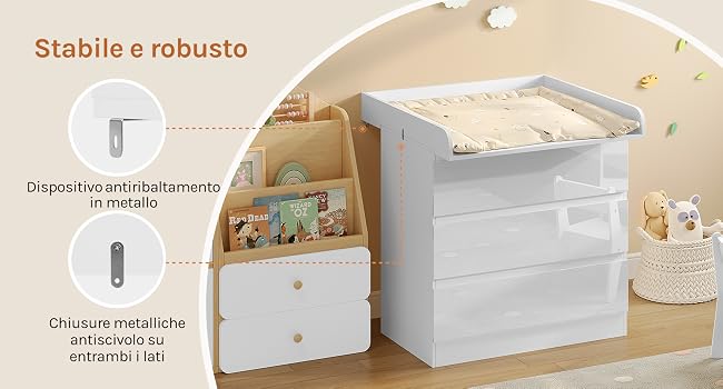 Fasciatoio in legno bianco