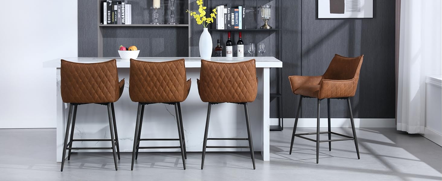 WOLTU Sgabello da Bar con Schienale. Sedia da Cucina con Braccioli