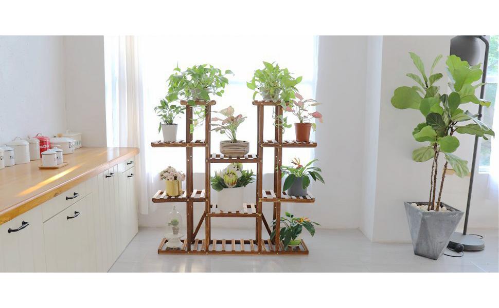 unho etagere plante sur pied en bambou