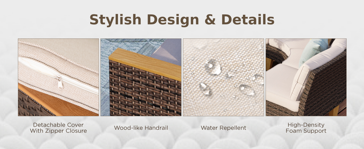 wicker patio furniture set with fire pit