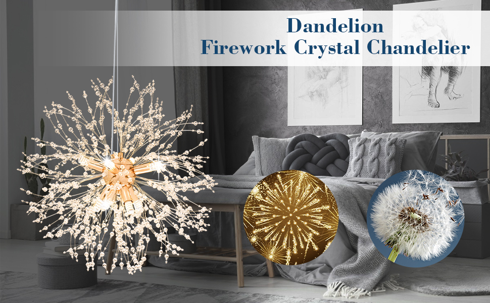 8-light firework dandelion chandelier