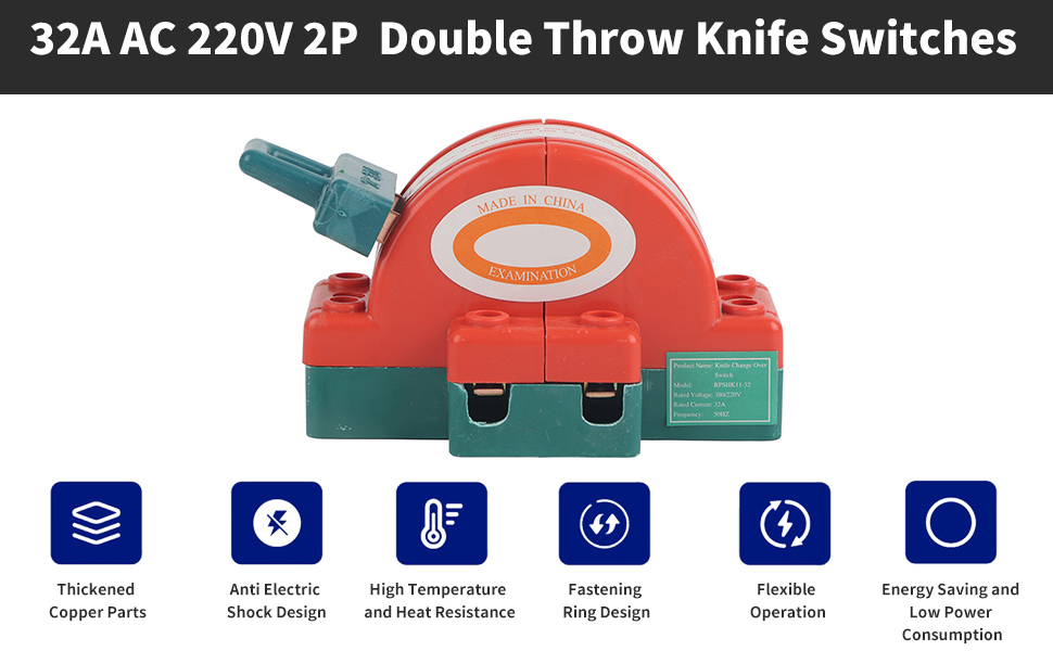 32A 220V 2 Pole Disconnect Knife Switch