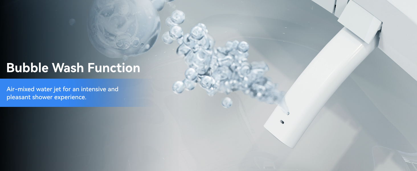 Text reads 'Bubble Wash Function'. Technical product demonstration showing smartphone cleaning or maintenance process across multiple steps.