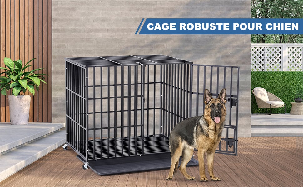 Cage pour Chien Grande Taille Cages de Transport Chien à Roulette