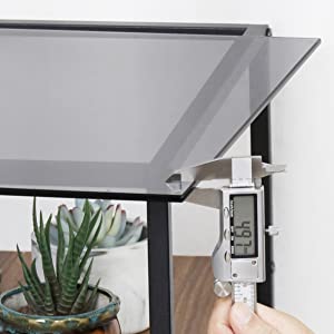 Tavolino Lato Divano Comodino Tavolino da caffe, Cassettiera con Piano in Vetro Temperato Soggiorno