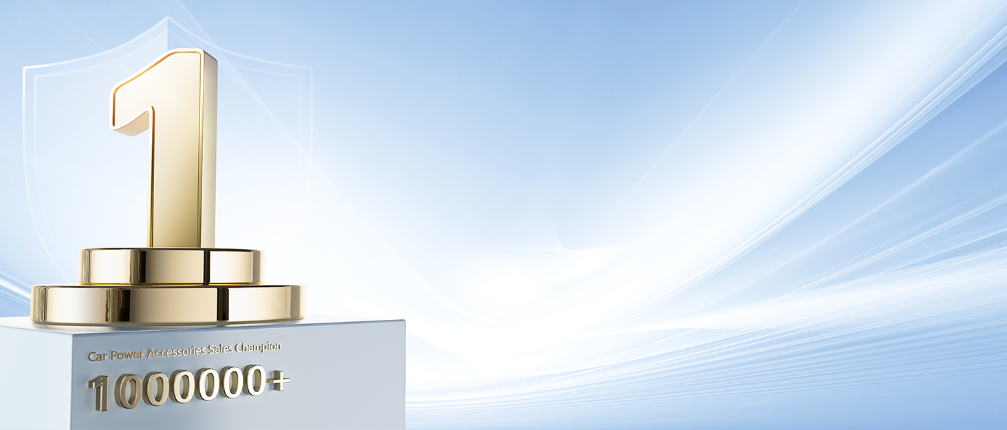 Large golden number 1 trophy on a pedestal with '10000000+' inscribed below, set against a blue and white background suggesting sky or clouds.