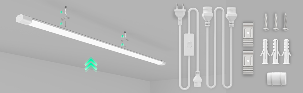 Technisches Diagramm mit Montageteilen und Beschlägen für Möbel, wobei nummerierte Teile und Verbindungspunkte weiß vor dunklem Hintergrund dargestellt sind.