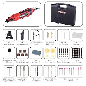 Teeno Outil multifonction, outil rotatif avec 80 accessoires