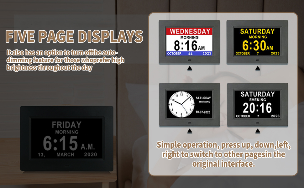 calendario perpetuo,reloj para Alzheimer,despertador,reloj digital,despertador digital
