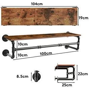 Wall-Mounted Clothes Rack,Industrial Pipe Clothes Hanging Bar