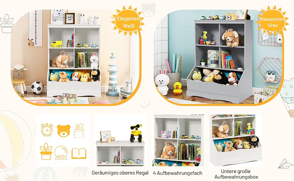 mädchenSpielzeugschrank kinder bücherregal spielzeug schrank lagerungBücherregal 