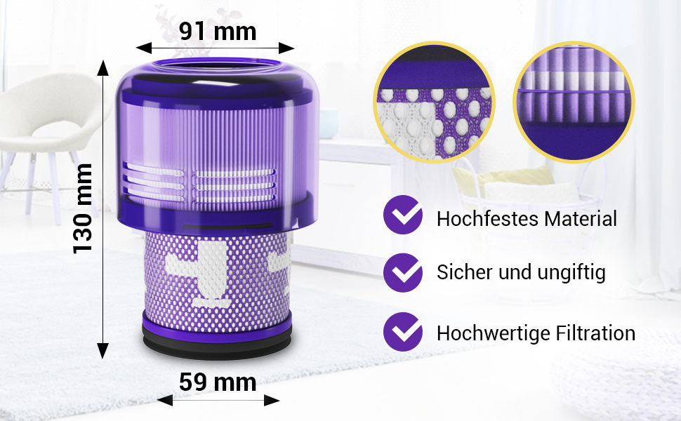 Materiale altamente resistente - Sicuro e atossico - Filtrazione superiore