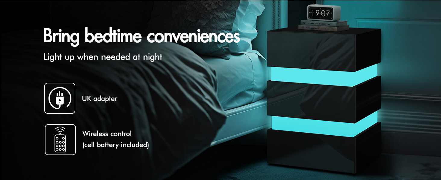ELFORDSON LED Bedside Tables