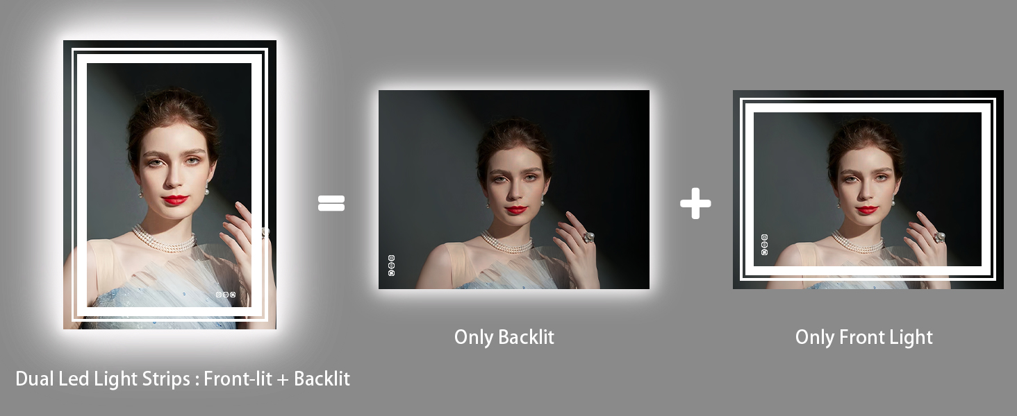 LUVODI specchio smart specchio bagno led specchio led bagno specchio retroilluminato bagno touch