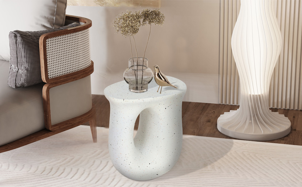 Mesa Auxiliar Cemento de Diseño Moderno Original Blanco