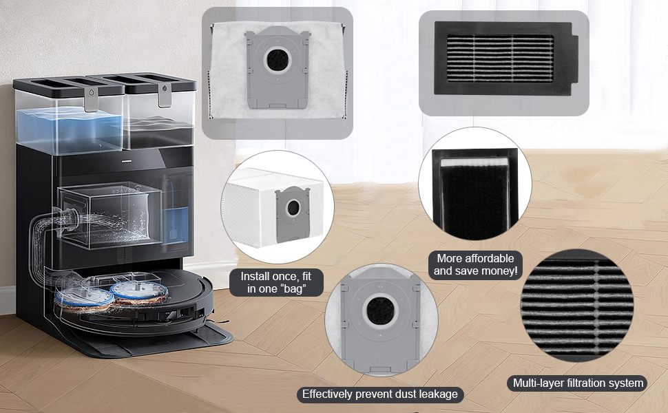 Kit de accesorios Heykewi para Ecovacs Deebot T50 Pro Omni / T50 Max Pro Omni / T50 Omni 