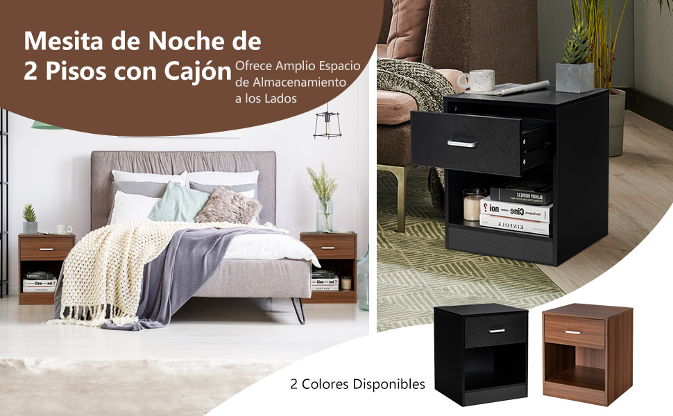 Mesita de Noche Moderna con Cajón