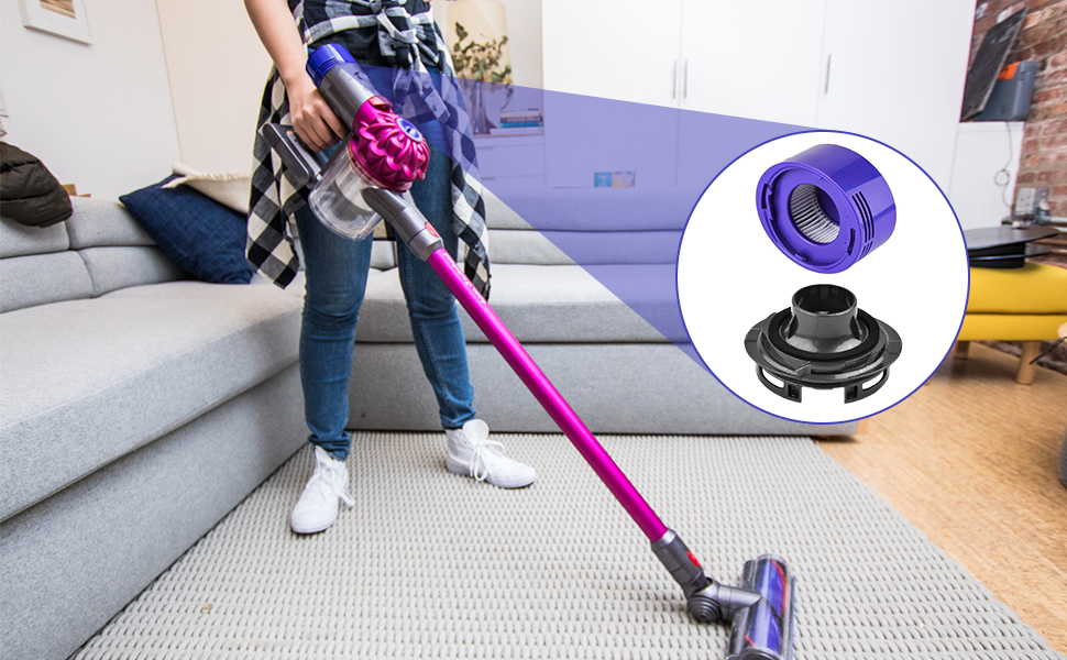 Fixbetter Hintere Abdeckung des Motor- und Rückfilter-Kit für Dyson V7 V8 Zubehör