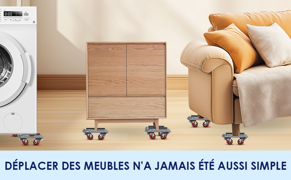 un mobile in legno con rotelle