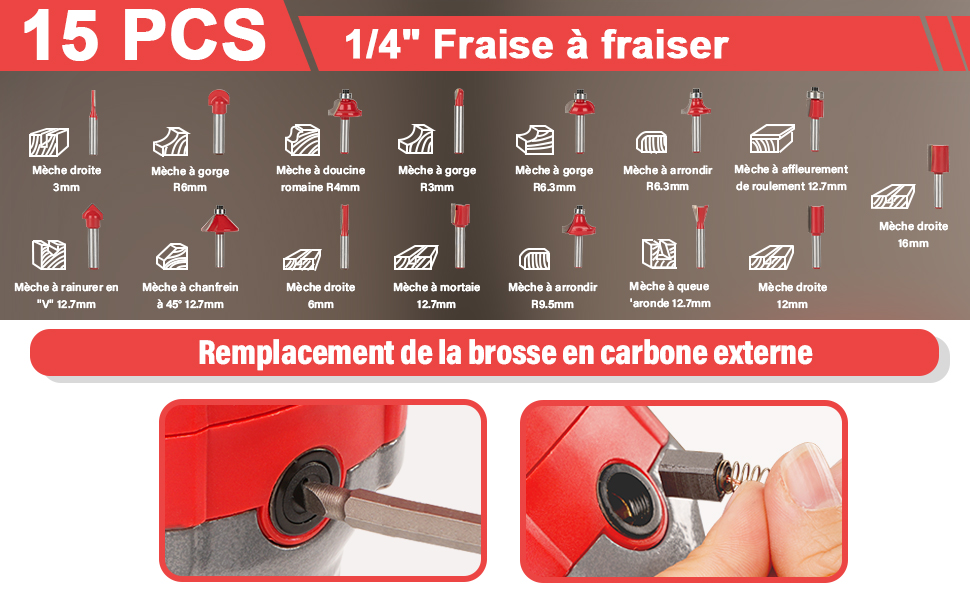 TEENO Défonceuse Affleureuse Électrique 710W