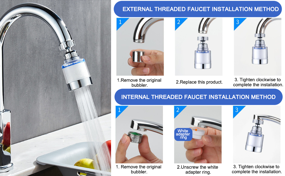 Faucet Filter for Home Kitchen Bathroom Shower