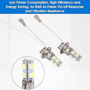 H3 5050 Weiß 9 SMD LED Xenon DC12V Autolampe Anti-Brennstoff Autoampullen LED 6500K