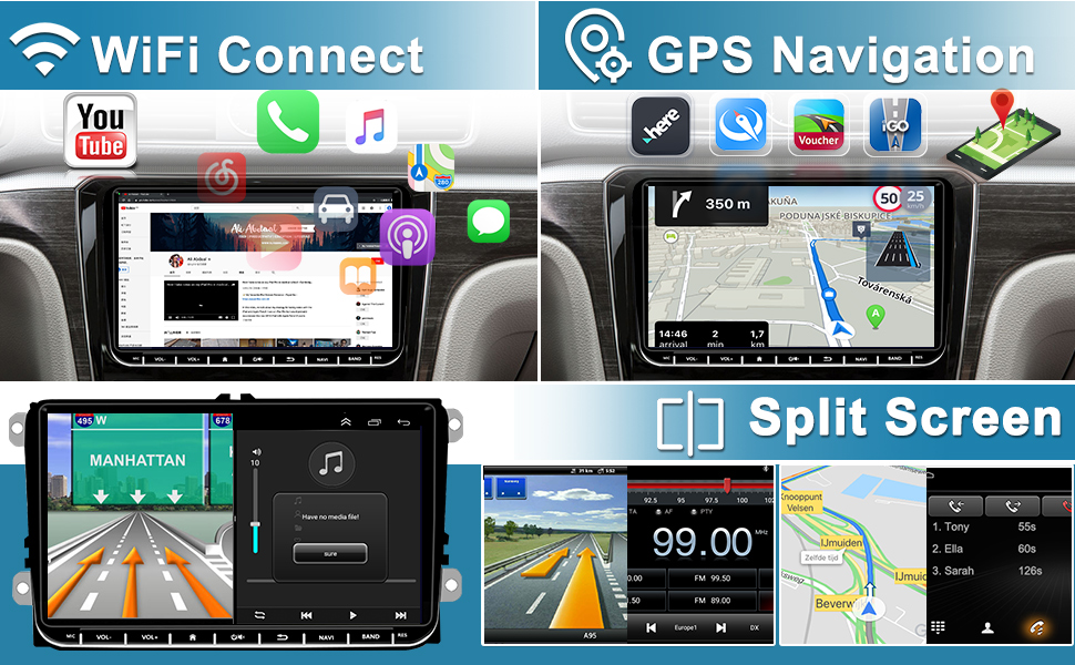 Radio de coche con WiFi y GPS